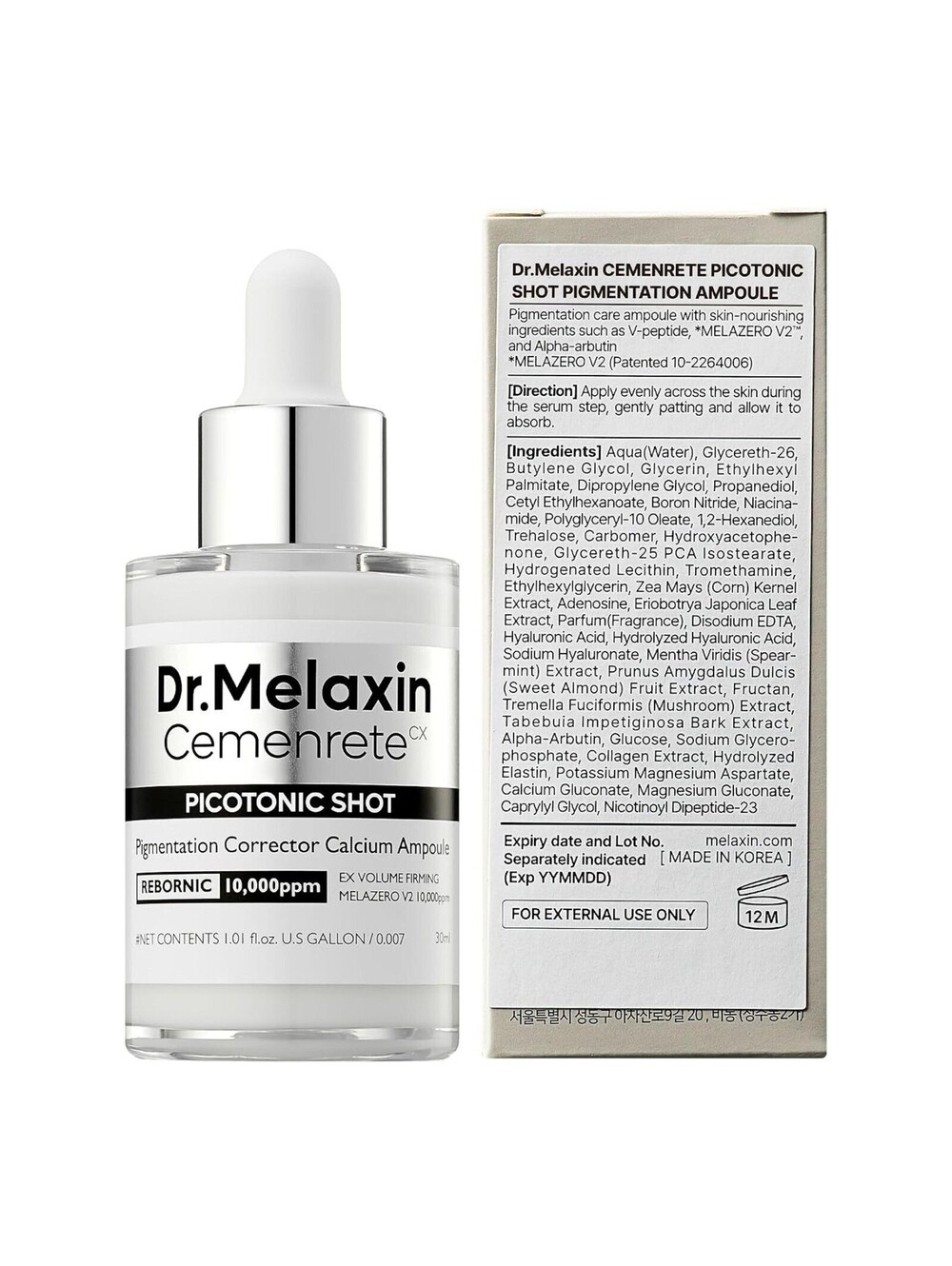 Dr.Melaxin Picotonic Shot Serum 1.01 fl.oz  Alpha-Arbutin Niacinamide Dark Spot